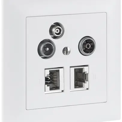 Presa multimedia INC R&M 3 fori-11-sp-k. 2×RJ45 cat.5E 