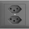 Prise INC EDIZIOdue 2×T13 gris foncé 