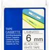 Schriftbandkassette Brother TZe 6mm×8m, weiss/schwarz 