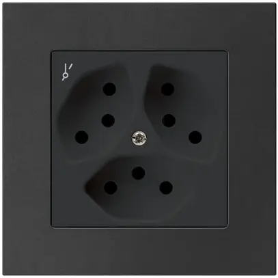 Presa INC kallysto.pro 3×T13/1 nero con protezione bambini 
