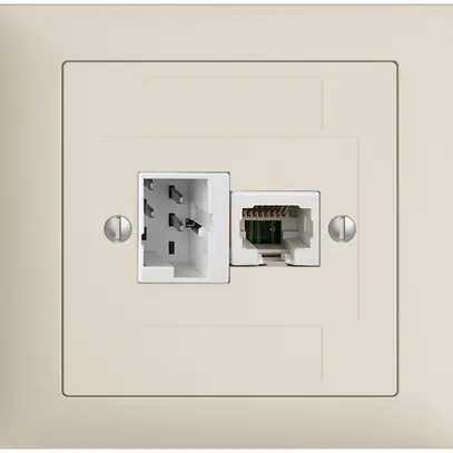 Presa INS 1×T+T,1×RJ45/u 4P EDIZIOdue crema, ITplus ITM 