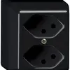 AP-Steckdose basico 2×Typ 13 schwarz 
