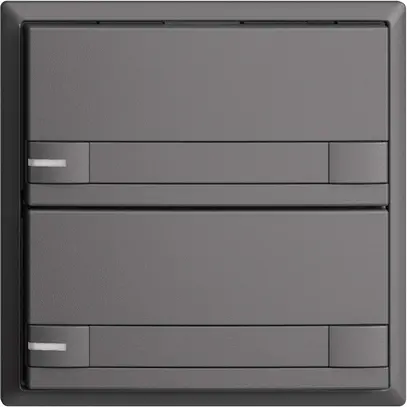 Poussoir ENC KNX 2× EDIZIOdue colore gris foncé RGB avec LED avec insert papier 