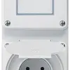 Combinazione INC robusto 2×1, interruttore schema 3/presa T15 IP55 bianco 