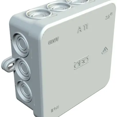 Scatola di derivazio.AP BET A11 vuota grigio chiaro, senza alogeno IP54 BET 