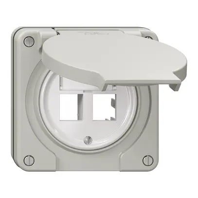 Kit di montaggio NUP Feller freenet, per uscita diritta, doppio, grigio chiaro 