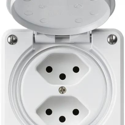 Prise ENC robusto 2×type 13 blanc 
