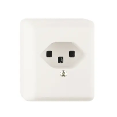 Prise AP FH T23 16A blanc, bornes à vis 