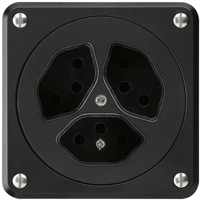 Prise ENC robusto 3×type 13 noir sans clapet 