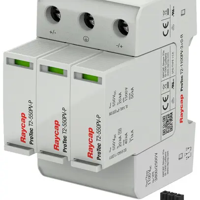 Parasurtension AMD ProTec T2-1100PV-3+0-R, type 2, 1100VDC 