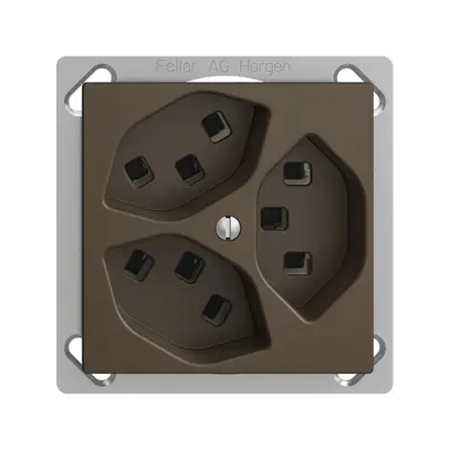 Presa INS 3×T23 16A coffee EDIZIOdue, con morsetti innest. 