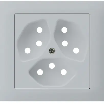 Kit frontal INC Hager kallysto pour prise G3 3×T13 cadre enfichable gris clair 