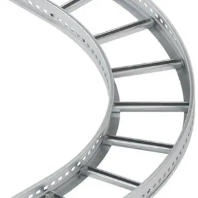 Coude 90° Niedax, pour KL, petit, 60×400mm, avec rails latéraux perforés 