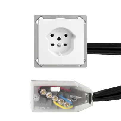 Prise INC EDIZIOdue T15 blanc pour câble plat Technofil 