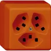 Prise AP Hager basico 3×type 23 P orange 