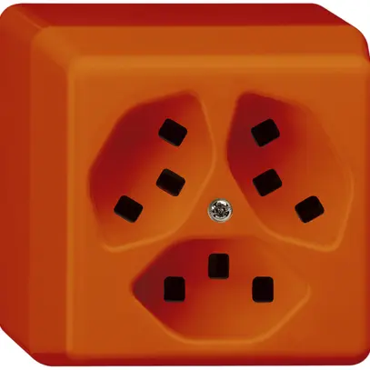 AP-Steckdose Hager basico 3×Typ 23 P orange 