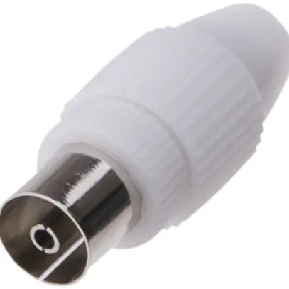 Prise mobile coaxiale R/TV 75 ohm à visser blanc 