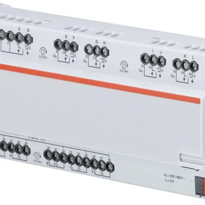 REG-Jalousie-/Rollladenaktor ABB KNX 6-fach 230VAC, mit 12 Binäreingängen 