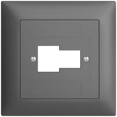 Kit frontal EDIZIOdue gris foncé 88×88mm 1×TT 1×RJ45 