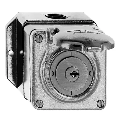 AP-Drehschalter nass 0/1L Al kugelp. mit Sicherheitsschloss 