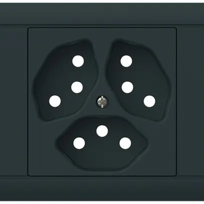 Kit frontal INC kallysto pour prise INC 3×type 13 cadre enfichable noir 