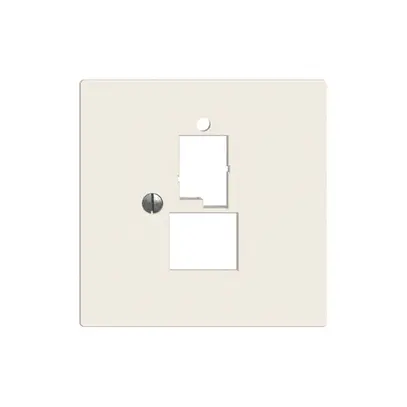 Plaque frontale 1×T+T,1×RJ45 EDIZIOdue blanc R&M swissline 