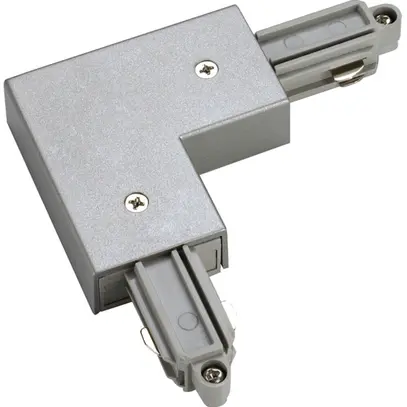 Raccord angulaire SLV p.rail conducteur AP 1-phase terre intérieur gris argenté 