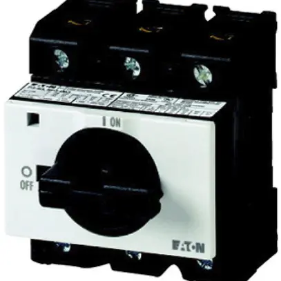 Interruttore rotativo INS ACC-CHIUS ETN, P3, 63A, 3P+N, tasto nero 