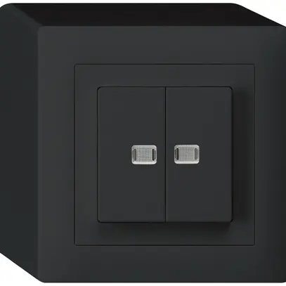 Interruttore pulsante luminoso AP kallysto 1/3+3/1 con 2 lenti nero 