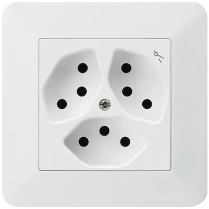 Prise ENC kallysto.trend 3×T13 blanc avec sécurité enfants 