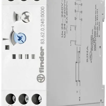 Relè a tempo INS Finder 83.62, 2C 8A 24…240VAC/DC ritardata innescando 180s 