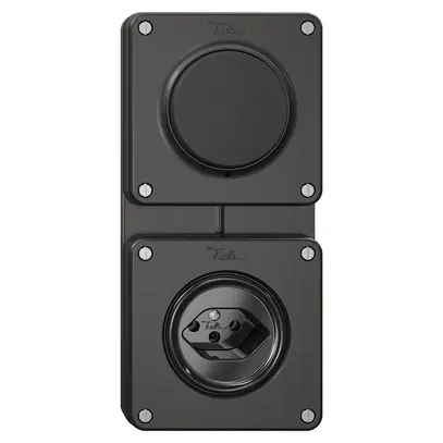 Combinazione NUPU NEVO, interruttore a pulsante schema 3/1L + presa tipo 13, ne 