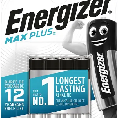 Pila alcalina Energizer Max Plus AAA LR03 1.5V blister a 4 pezzi 