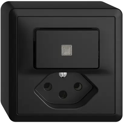 Combinaison lum. AP A-R/1L+T13 EDIZIOdue noir, lentille LED jaune 