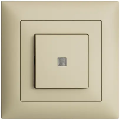 Pulsante luminoso INC EDIZIOdue A-R/1P vanille, con lente, LED giallo 