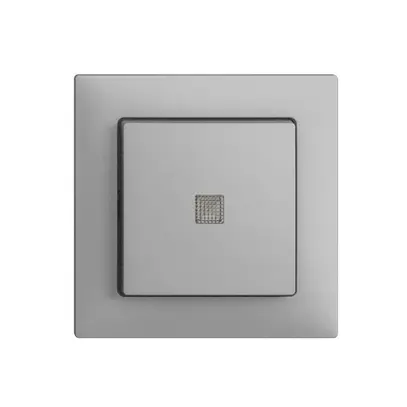 Pulsante luminoso INC EDIZIOdue A-R/1P silver, con lente, LED giallo 