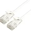Patchkabel RJ45 ROLINE Slim, Kat.6A U/UTP, rund, weiss, 0.15m 