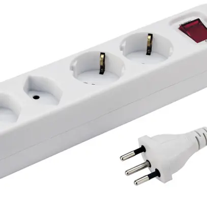 Prise multiple POWER EASY 3×T13 2×CEE 7/4 avec PE+int. 1.5m 