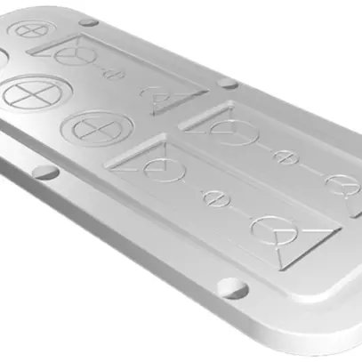 Placca passacavi Rittal AX, prestampaggio metrico, 339×149mm, mat.sintetico 