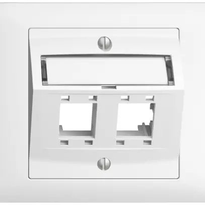 Kit de montage INC Edue BKE, avec capot de sortie oblique, pour 2×RJ45, blanc 