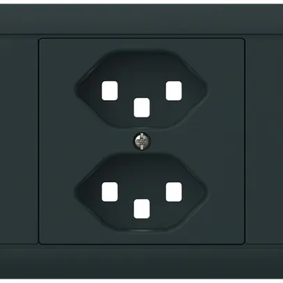 Kit frontale INS kallysto per presa INS 2×tipo 23 telaio a innesto nero 