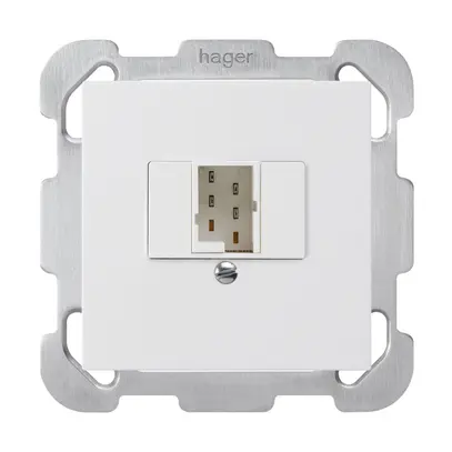 Presa a spina e di raccordo kallysto 1×TT83 bianco con piastra di fissaggio 