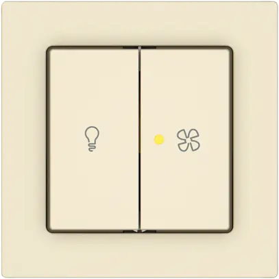 Interruttore a pulsante lum.EDIZIO.liv SNAPFIX® luce&venti 3/3/1L KS gi cr 