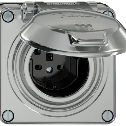 Prise ENC ELEMENT SNAPFIX® 1×type 25 16A 440V avec clapet IP55 alu 