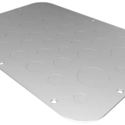 Flanschplatte Rittal AX, metrische Vorprägung, 301×221mm, Metall 