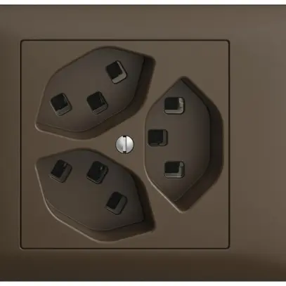 Prise INC 3×T23 16A 53mm, EDIZIOdue coffee, avec bornes enf. 