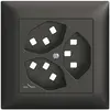 Kit de montage ENC Feller EDIZIOdue, pour prise 3×T23 1×séparé, noir 