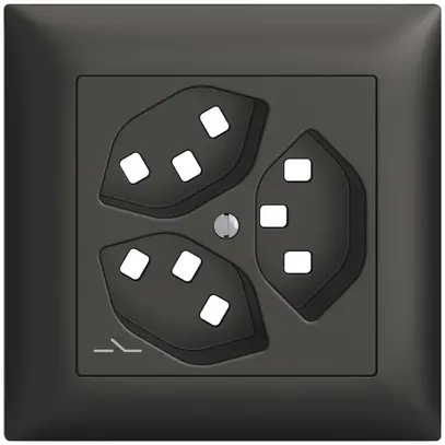 Kit de montage ENC Feller EDIZIOdue, pour prise 3×T23 1×séparé, noir 
