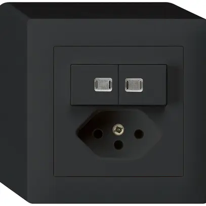 Combinazione luminosa AP 2×AR/1L+T13 nero kallysto 2 lenti 