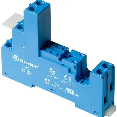 Socle Finder pour relais 46.52 raccordement à vis avec étrier en plastique 